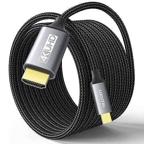 UANTIN USB C to HDMI Cable 10Ft | 4K High-Speed USB 3.1 Type-C to HDMI Cord [Thunderbolt 3/4/5 Compatible] with MacBook, Galaxy S9 to S24, iPhone 15/16, iPad Pro, iMac, Surface - Image 1
