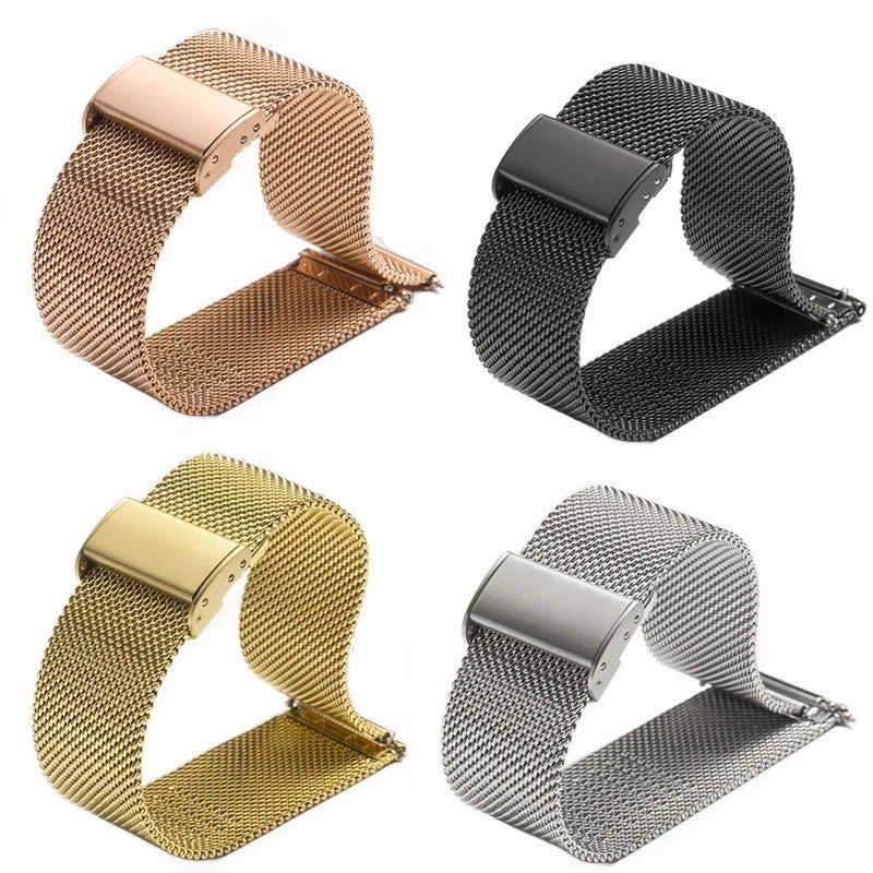 Bluejw 18mm 20mm 22mm Milanese Loop Stainless Steel Watch Strap – 0.6mm Mesh Metal Band with Magnetic Buckle for Men and Women, Replaceable Smartwatch Band - Image 2