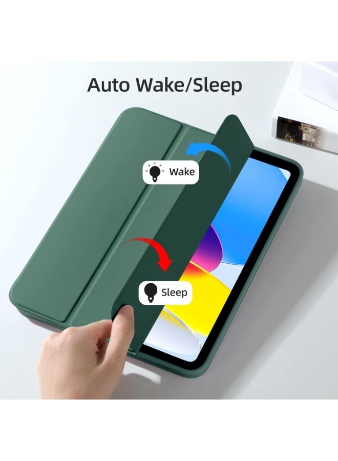 جراب لجهاز iPad (A16) الجيل الحادي عشر 11 بوصة 2025، جراب لجهاز iPad الجيل العاشر 2022 10.9 بوصة مع حامل قلم، غطاء خلفي ناعم من مادة TPU، غطاء حماية ذكي ثلاثي الطيات، خاصية التشغيل/الإيقاف التلقائي - Image 4