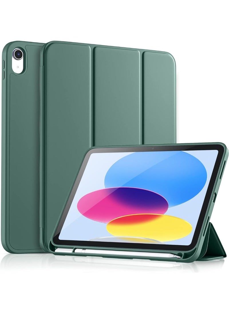 جراب لجهاز iPad (A16) الجيل الحادي عشر 11 بوصة 2025، جراب لجهاز iPad الجيل العاشر 2022 10.9 بوصة مع حامل قلم، غطاء خلفي ناعم من مادة TPU، غطاء حماية ذكي ثلاثي الطيات، خاصية التشغيل/الإيقاف التلقائي - Image 1