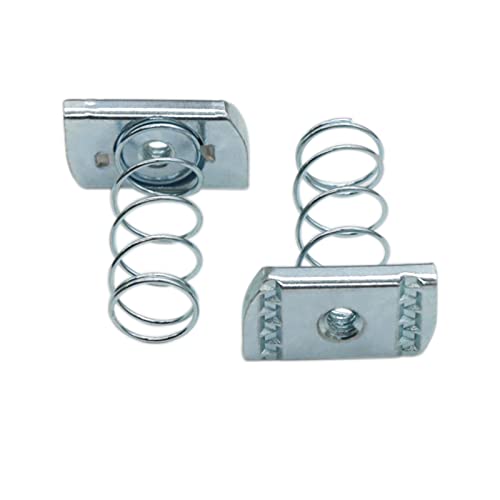 Xadnitu Strut Channel Nuts, 1/4"-20 Spring Channel Nut with Zinc Electroplate Finish, Long Spring Nuts Great for Use with Unistrut Channels (10 Pack) - Image 1