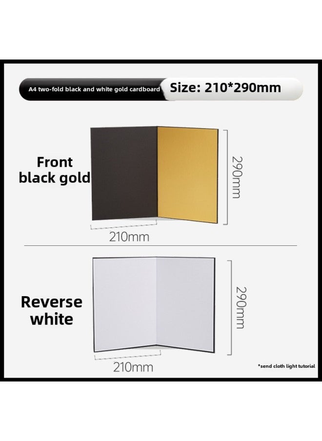 Generic Photographic Reflector Foldable Photographic Light-filling Board Carthboard Portable Soft Light Prop Shading Mini Small Light-filling-Body Color:【】a4 Small Size 80% Off Black And White Gold  - Image 1