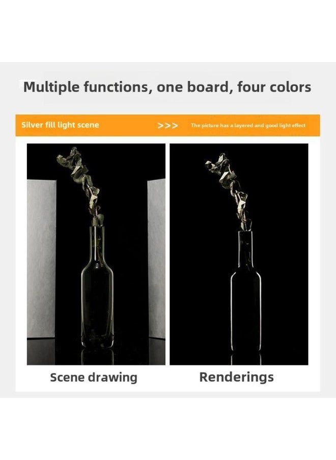 Generic Photographic Reflector Foldable Photographic Light-filling Board Carthboard Portable Soft Light Prop Shading Mini Small Light-filling-Body Color:【】a4 Small Size 80% Off Black And White Gold  - Image 4