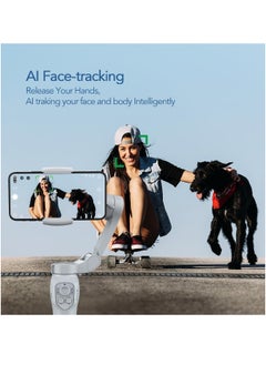 Generic Smartphone Gimbal Stabilizer with Face Object Tracking 3 Axis Phone Gimbal for Android and iPhone Phone Stabilizer for Video Recording Built In Extension Rod Portable Vlogging Stabilizer Kit  - Image 2
