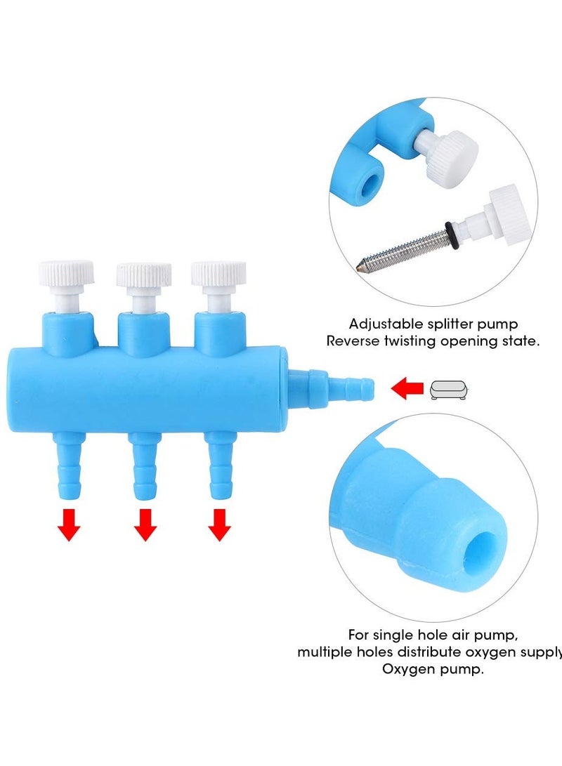 Fish Tank Air Distributor, Fish Tank Air Control Valve, Plastic Fish Tank Oxygen Distributor, Fish Tank Air Pump Accessories, Fish Tank Air Distributor Fish Tank Air Control Valve (3 Way 2pcs) - Image 3