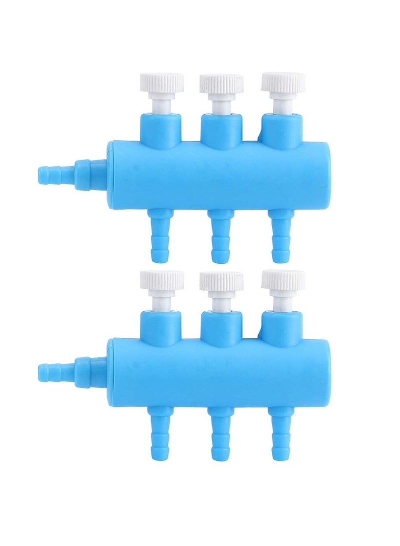 Fish Tank Air Distributor, Fish Tank Air Control Valve, Plastic Fish Tank Oxygen Distributor, Fish Tank Air Pump Accessories, Fish Tank Air Distributor Fish Tank Air Control Valve (3 Way 2pcs) - Image 1