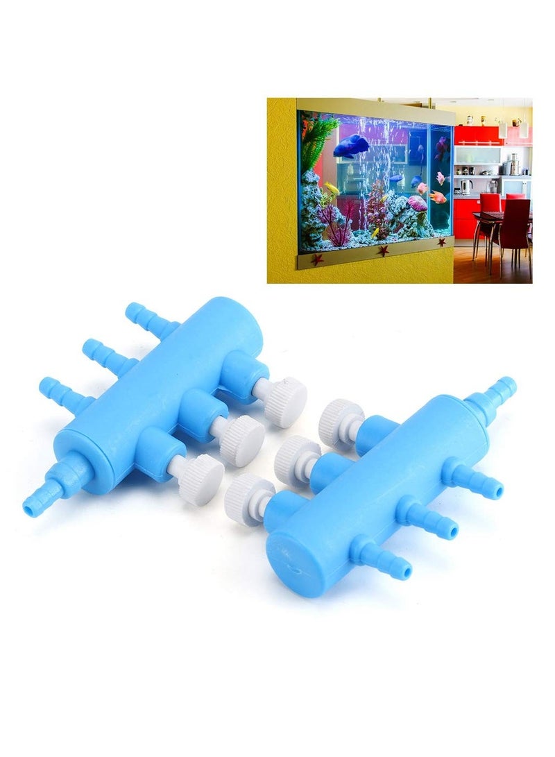 Fish Tank Air Distributor, Fish Tank Air Control Valve, Plastic Fish Tank Oxygen Distributor, Fish Tank Air Pump Accessories, Fish Tank Air Distributor Fish Tank Air Control Valve (3 Way 2pcs) - Image 2