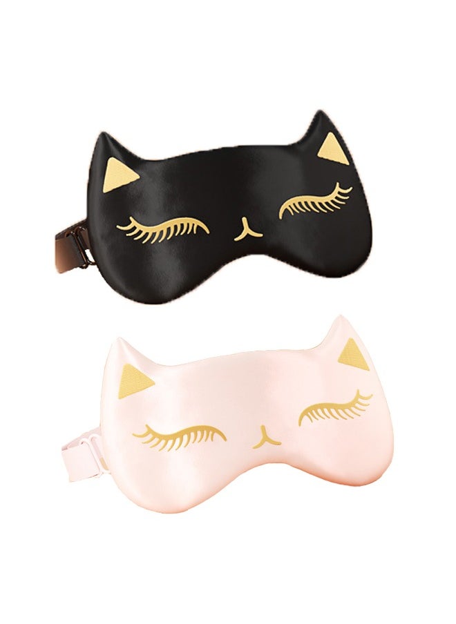 Royee - Cat Eye Natural Silk Sleep Mask Smooth and Soft Eye Covers for Sleeping - Image 1