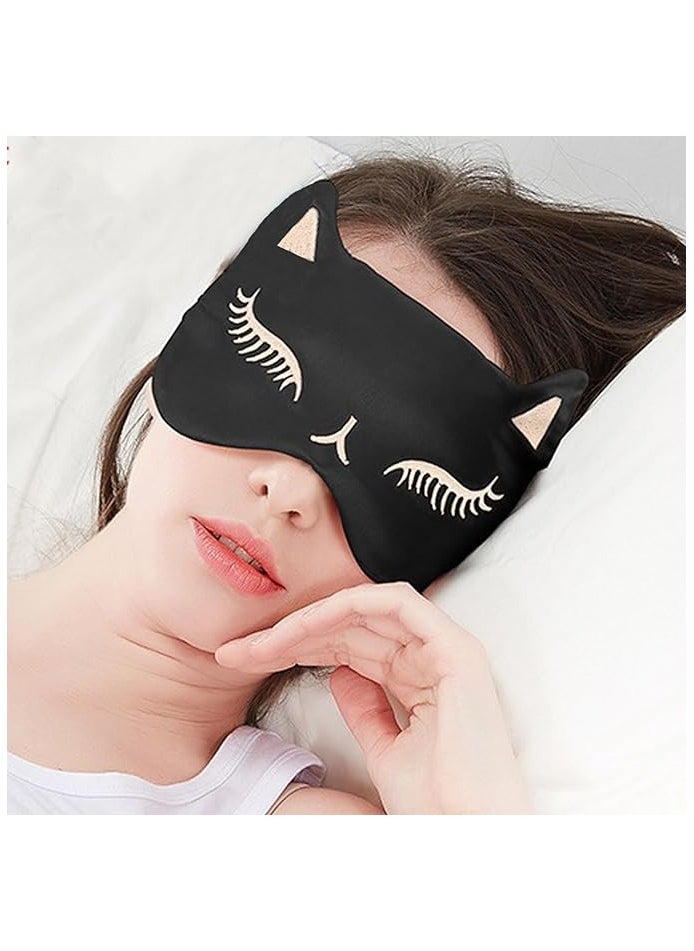 Royee - Cat Eye Natural Silk Sleep Mask Smooth and Soft Eye Covers for Sleeping - Image 1
