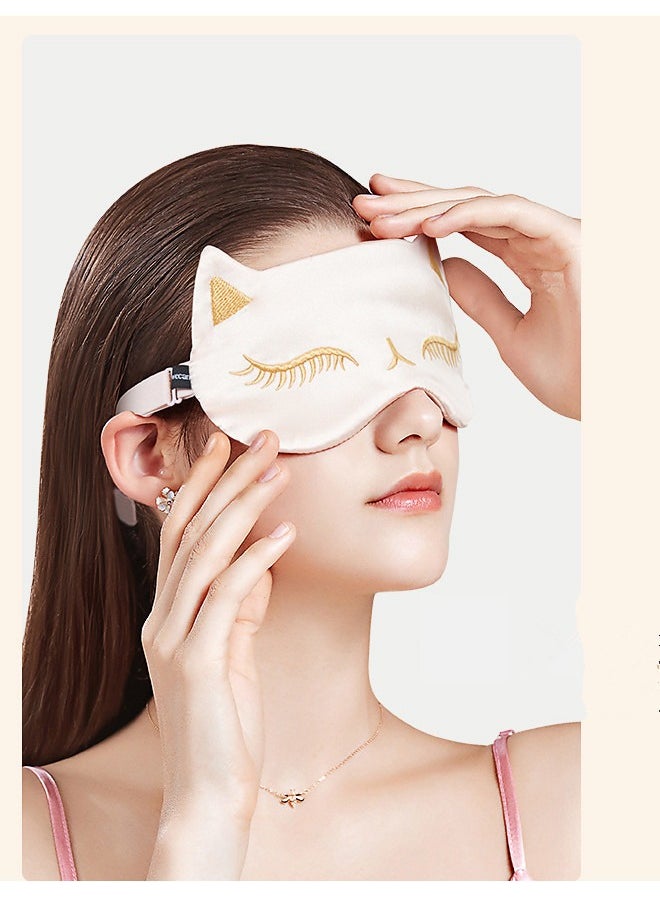 Royee - Cat Eye Natural Silk Sleep Mask Smooth and Soft Eye Covers for Sleeping - Image 1