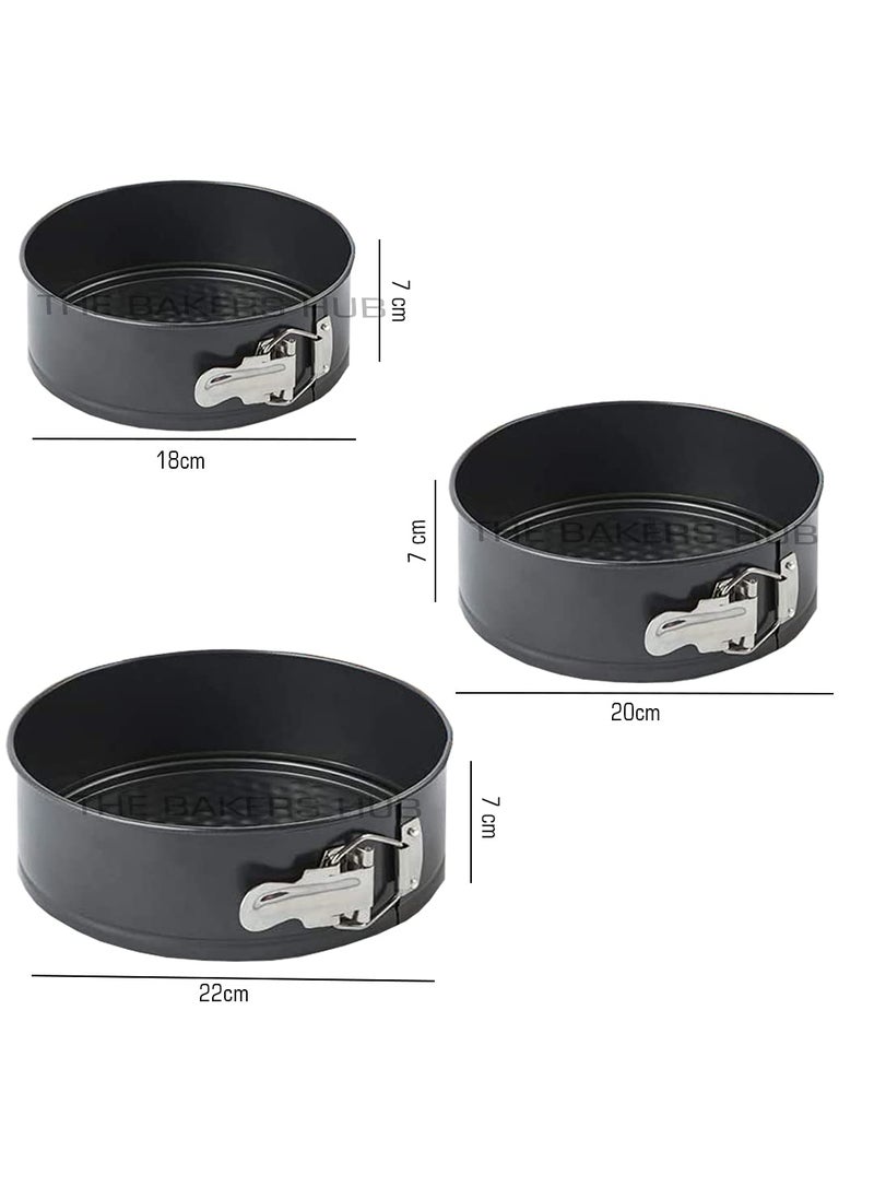 The Bakers Hub - The bakers hub Non Stick Spring Form 6 7 and 8 inch Round 3 pcs Set for Cheese Cake - Image 1