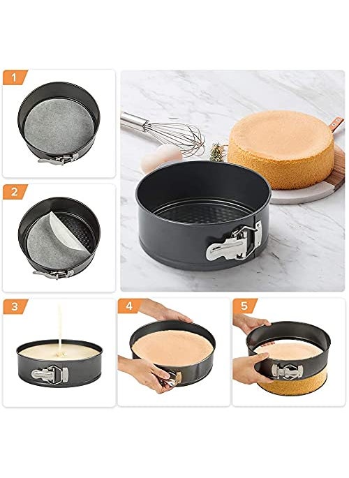 The Bakers Hub - The bakers hub Non Stick Spring Form 6 7 and 8 inch Round 3 pcs Set for Cheese Cake - Image 1