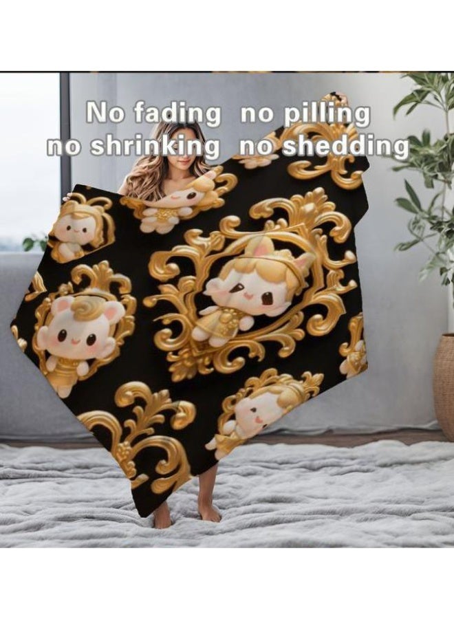 عام بطانية رقيقة من الفانيلا الكرتونية للأطفال والرضع (دافئة ومريحة، ومناسبة للنوم والألعاب) 70 سم * 100 سم - Image 2