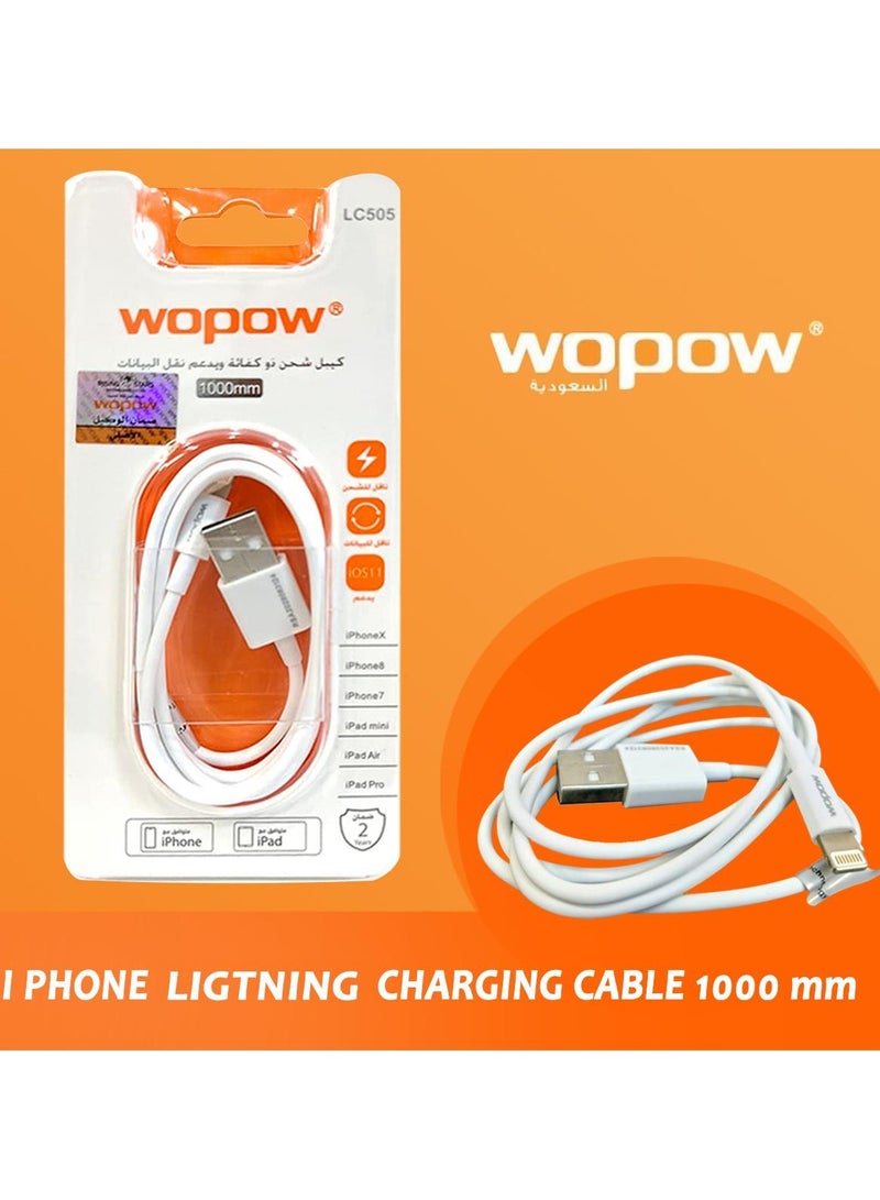 Wopow Lightning to USB Cable | Fast Charging & Data Transfer | Compatible with iPhone & iPad - Image 3