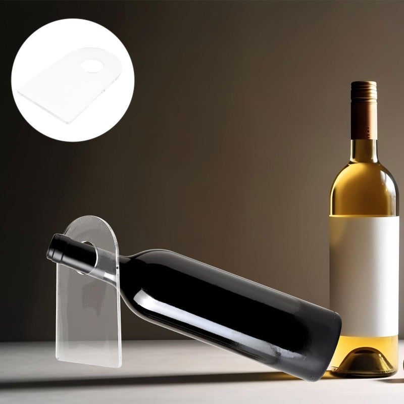 2Pcs Clear Acrylic Wine Bottle Rack Freestanding Kitchen Bar Countertop Storage Organizer - Image 4