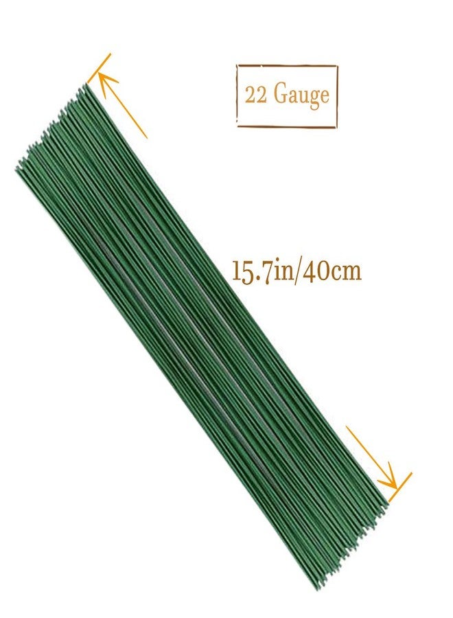 Panxxsen 200 PCS 22 Gauge Dark Green Floral Stem Wire Crafting Floral Paper Wrapped Wire Artificial Plant Stub Stem for Flower Arrangements for DIY Material Handmade Accessoies - Image 2
