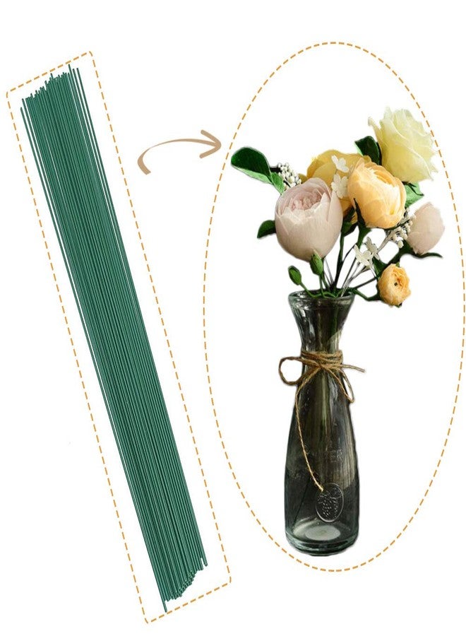 Panxxsen 200 PCS 22 Gauge Dark Green Floral Stem Wire Crafting Floral Paper Wrapped Wire Artificial Plant Stub Stem for Flower Arrangements for DIY Material Handmade Accessoies - Image 5