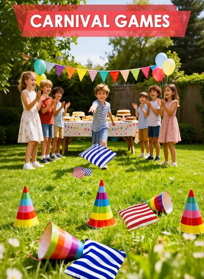TINDTOP Small Bean Bags for Tossing (4.7 * 4.7inch, 150g/5.3oz), Cornhole Outdoor Toss Gaming Colorful Canvas Carnival Games Kids Throwing Games for Kids (8 Pack) - Image 2