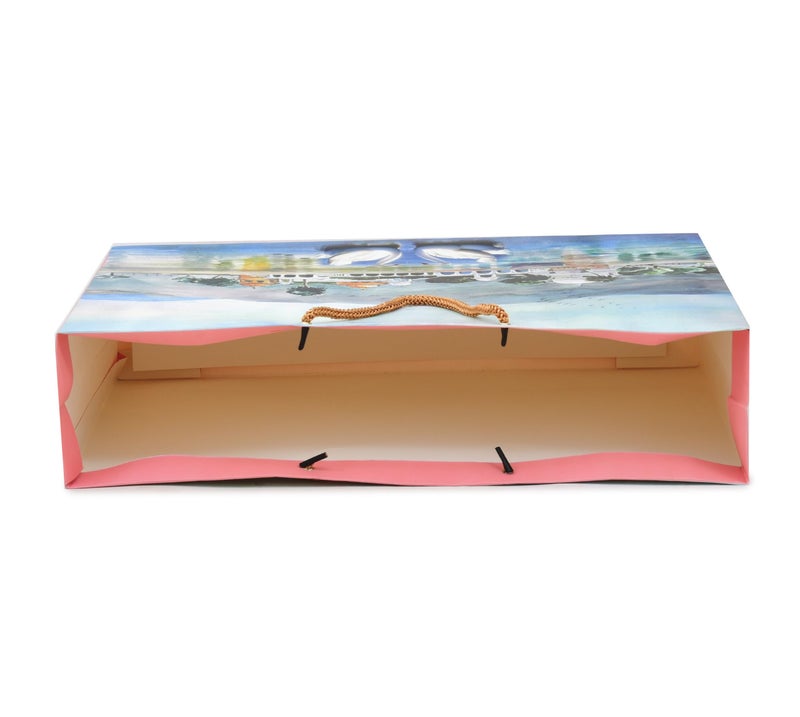 PPJ ® - WEDDING SWAN PAIR MAHAL PAINTING (10 Pcs.) (WEDDING) PAPER CARRY BAG, 17 Inch X 13 Inch X 4 Inch for DIWALI/WEDDING/FUNCTION/BIRTHDAY/RETURN GIFTS/CHRISTMAS/GIFT BAGS/GIFT COVERS (Pack of 10) - Image 5