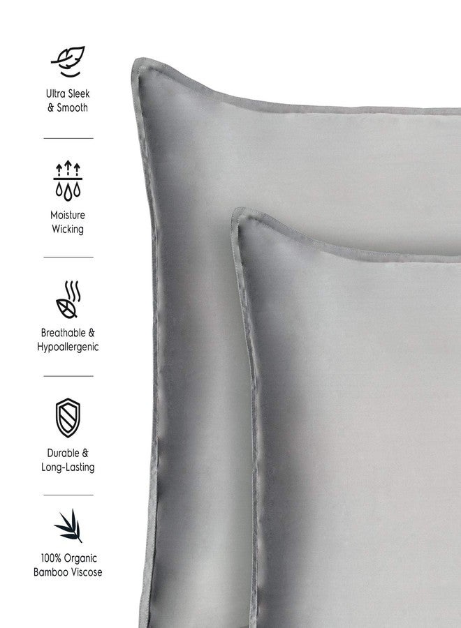 Tafts Duvet Cover Twin Size, 2 Piece Set, Pure 100% Viscose Derived from Bamboo, Luxuriously Soft, Silky Smooth and Cooling, 1 Pillowcase (Twin, Space Grey) - Image 5