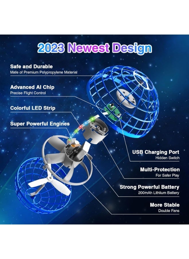 Flying Spinner Ball with LED Lights, Smart Hover Flying Toy with Enclosed Propellers, Multiple Flight Modes, ABS Material, for Kids Ages 6+, Multicolor - Image 3