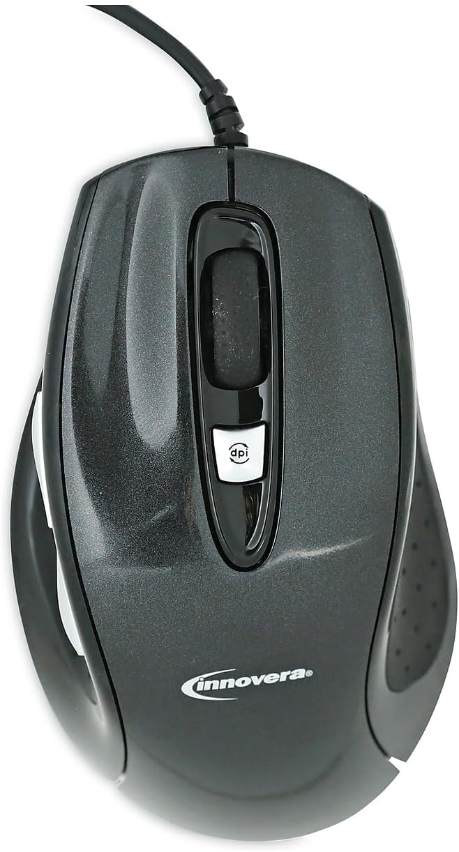 Innovera IVR61014 USB 20 Right Hand Use FullSize Wired Optical Mouse  Black - Image 4