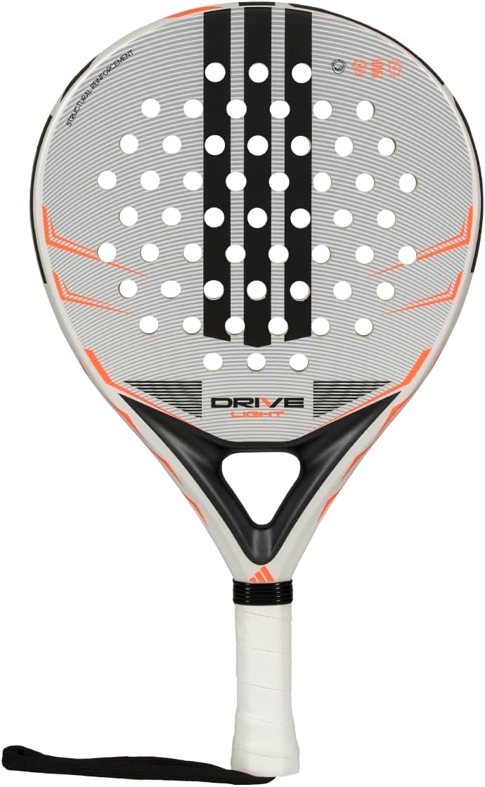 Adidas Drive Light 2026 Padel Racket - Lightweight Performance Racquet For Control, Power & Comfort - White/Orange - Image 1
