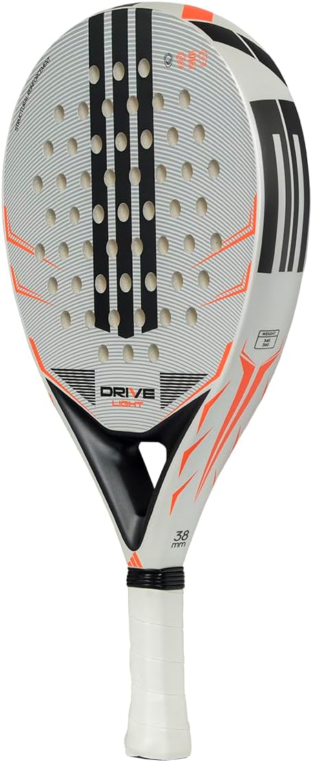 Adidas Drive Light 2026 Padel Racket - Lightweight Performance Racquet For Control, Power & Comfort - White/Orange - Image 3