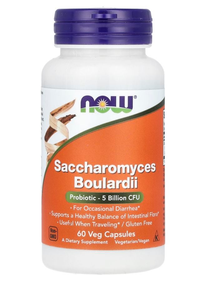 now Saccharomyces Boulardii Probiotic  5 Billion CFU 60 Veg Capsules
