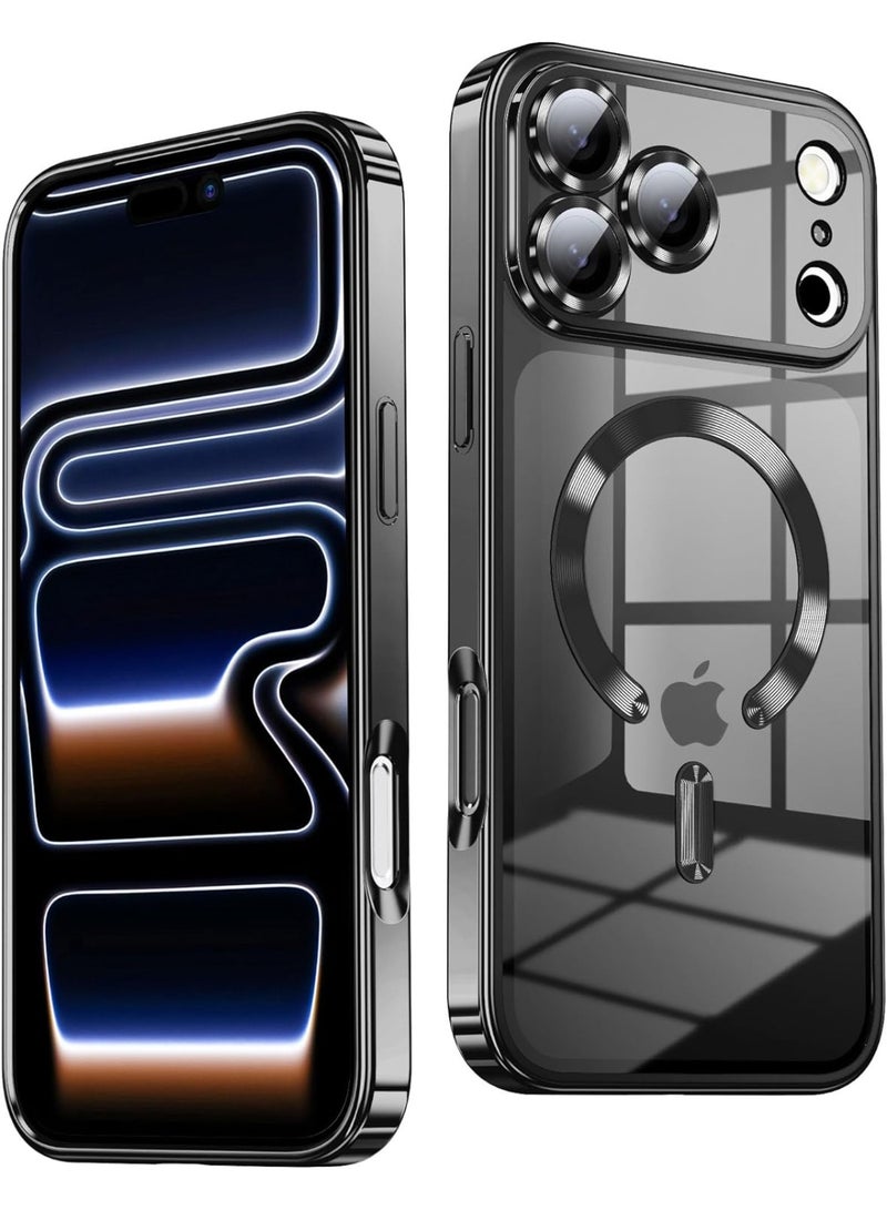 غطاء مغناطيسي لهاتف iPhone 17 Pro max مع واقي عدسة الكاميرا الكامل من Mag Safe، غطاء هاتف شفاف ناعم لهاتف iPhone 17 Pro Max - Image 1
