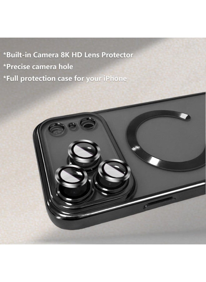 غطاء مغناطيسي لهاتف iPhone 17 Pro max مع واقي عدسة الكاميرا الكامل من Mag Safe، غطاء هاتف شفاف ناعم لهاتف iPhone 17 Pro Max - Image 3