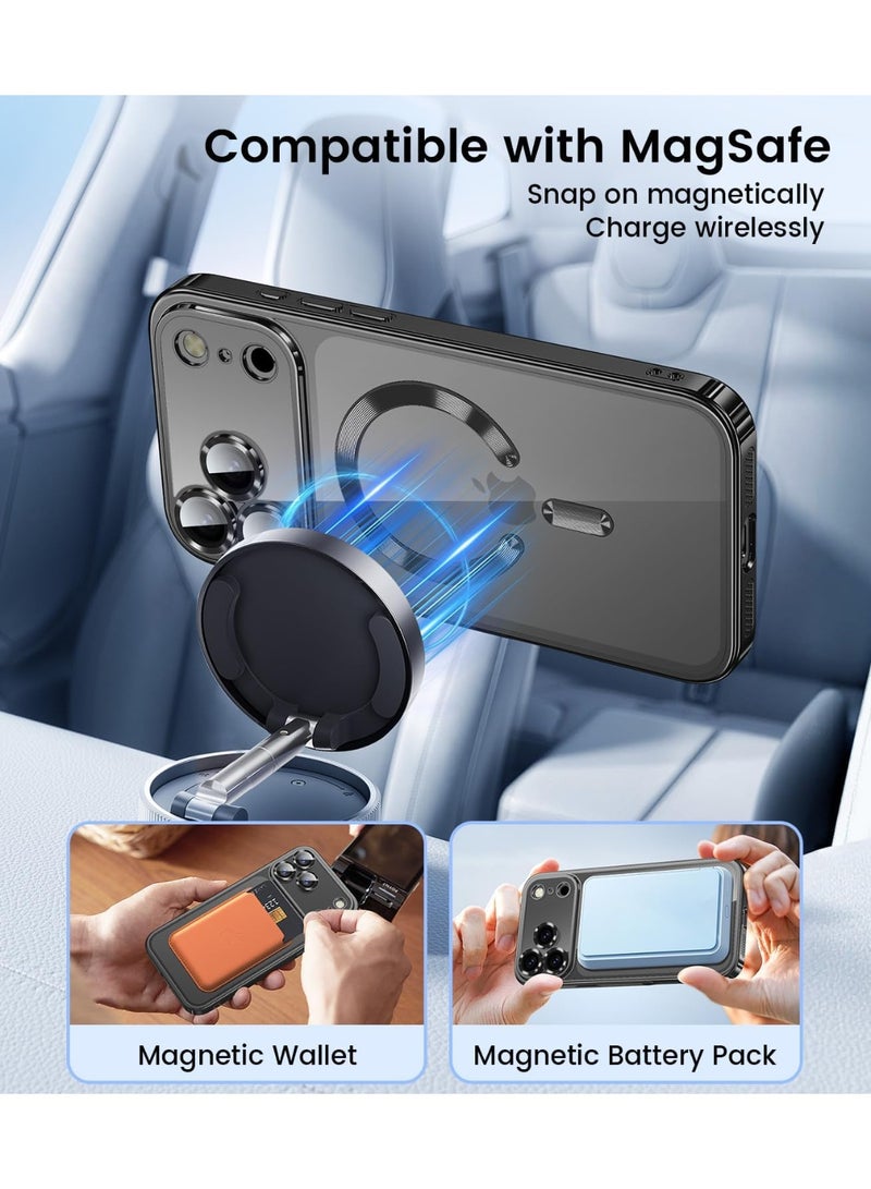 غطاء مغناطيسي لهاتف iPhone 17 Pro max مع واقي عدسة الكاميرا الكامل من Mag Safe، غطاء هاتف شفاف ناعم لهاتف iPhone 17 Pro Max - Image 5