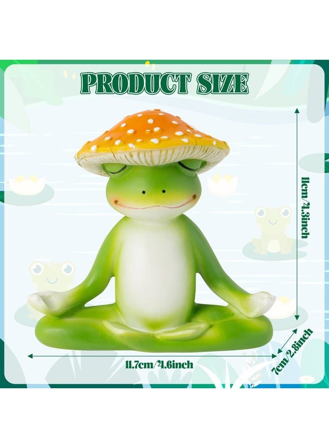 CYjorkbgg Meditation Frog Resin Statue - Yoga Meditation Frog Statue for Desk Living Room Resin Figurine for Home Patio Office Decoration Cute Plant Statues for Tabletop Garden Office Backyard Decor - Image 2