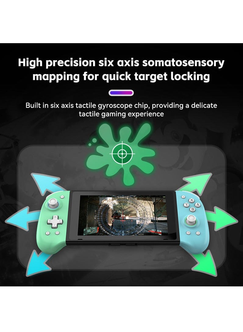 Generic - Switch Joy-Con Controller JOY-04: Macro Programming, Gyroscope, Dual Vibration, Turbo Mode, and Ergonomic Design (Blue & Green) - Image 1