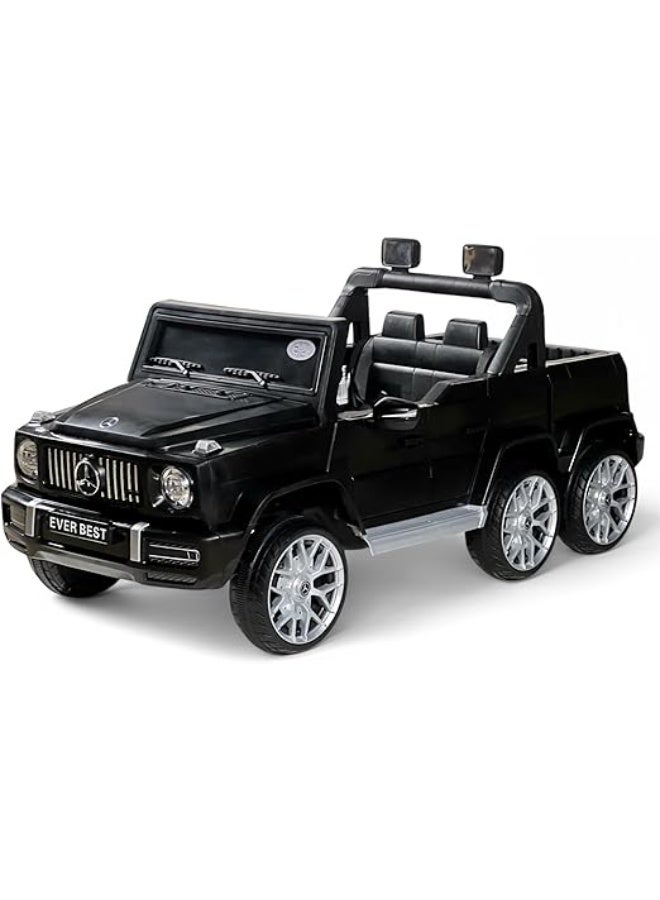 البدر سيارة مرسيدس كهربائية بتصميم من البدر للاطفال، سيارة مرسيدس بنز جي كلاس بيك اب للاطفال مع بطارية 12 فولت و4 محركات كبيرة، سياره ركوب مرسيدس 6 عجلات للاطفال من عمر 3-10 سنوات - Image 1