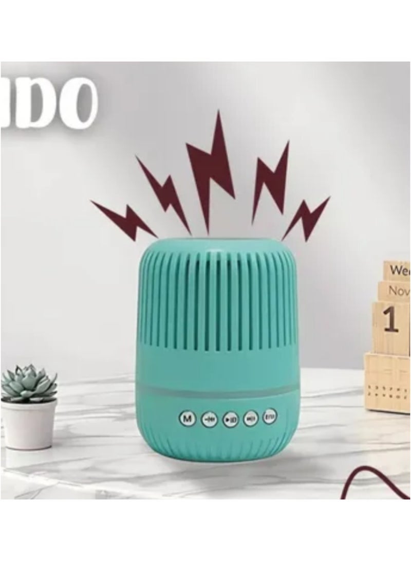 ايدو مكبر صوت بلوتوث M4 ميني محمول – إضاءة RGB، صوت جهير عميق، تشغيل USB وAUX، تصميم أنيق للمكتب أو المنزل لون اخضر - Image 3