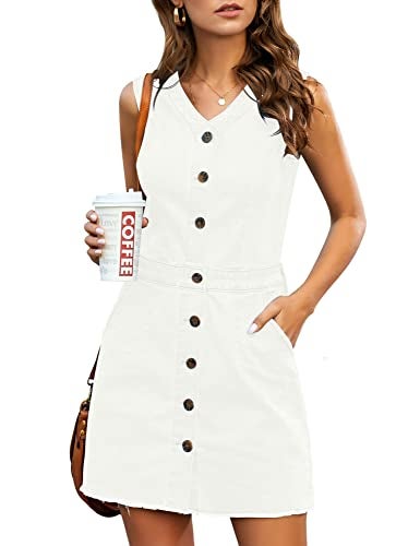 LookbookStore Summer Dresses for Women Summer Dress for Women Dresses Womens Casual Dress Homecoming Juniors Womens Brilliant White Size L Size 12 14 - Image 1