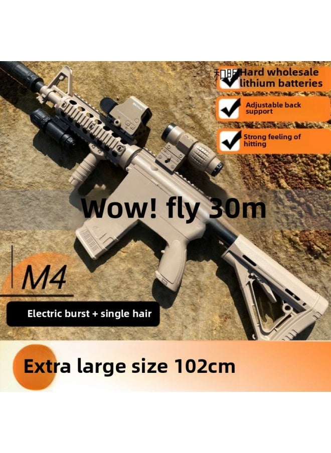 M4A1 Soft Bullet Electric Burst Single Children's Toy Gun HK416 Game Props Model Cos Boys Gift 78-Color:[extra Large Size 102cm] Hey Color High Matching-Specification:M4A1
