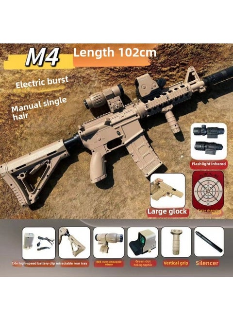 M4A1 Soft Bullet Electric Burst Single Children's Toy Gun HK416 Game Props Model Cos Boys Gift 78-Color:[extra Large Size 102cm] Hey Color High Matching-Specification:M4A1