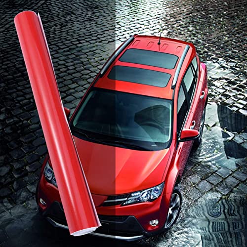 LIVECOOL High Gloss Red Car Body Wrap Vinyl Decals Air Release Film Wrap for Cars Motorcycle DIY Free Tool Air Release Decal Sheet (12 X 62 Inch, Red Wrap) - Image 4