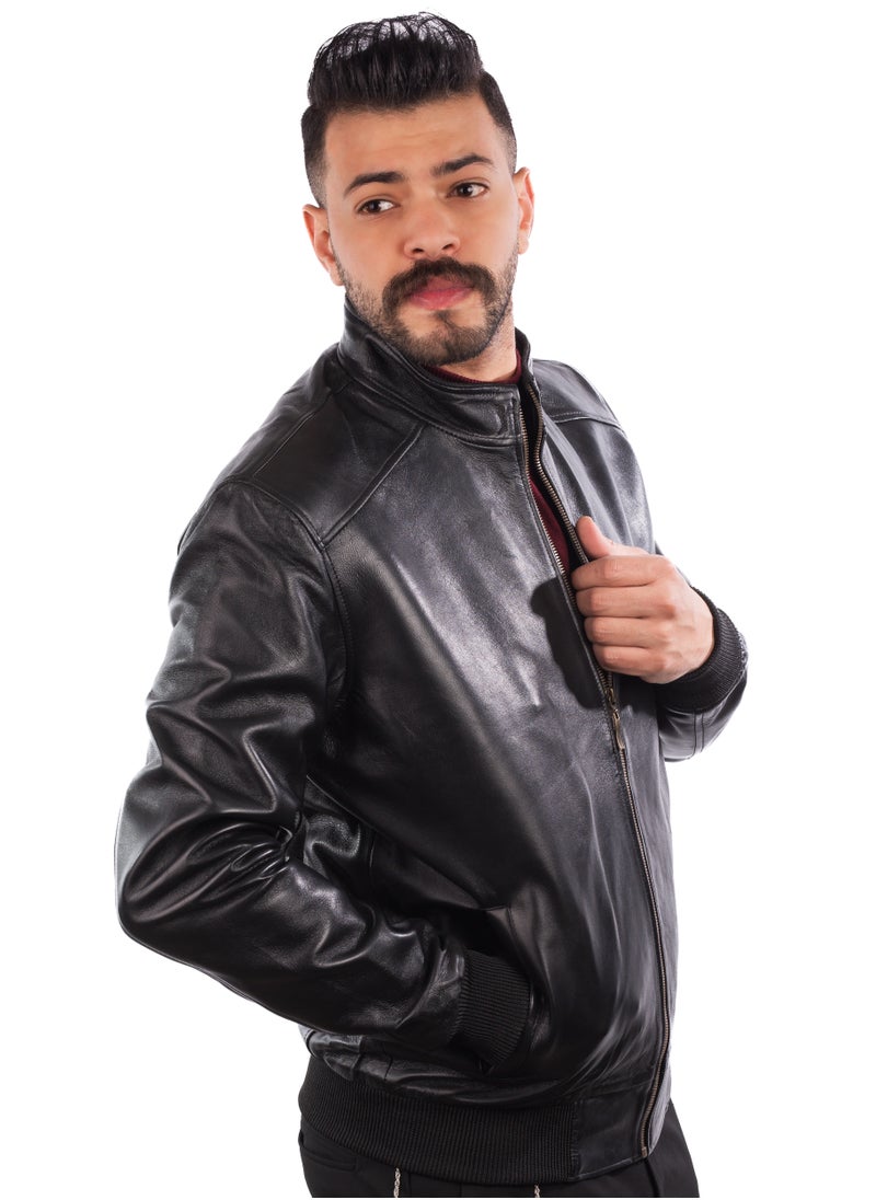 ماركة غير محددة - جاكت جلد طبيعي ممتاز للرجال - Image 1