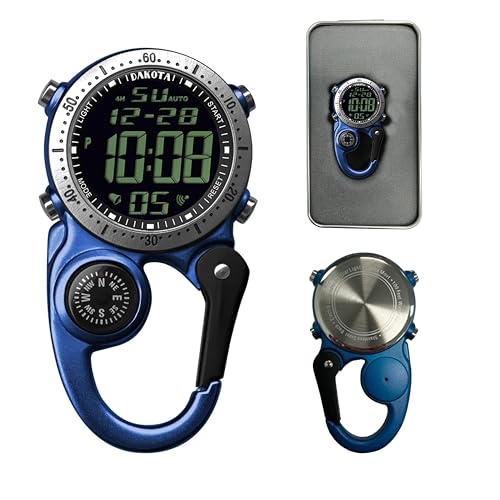 Dakota Digital Backpacker Clip, Fob and Pocket Watch, Alarm, Stopwatch, Timer and Dual Time, Outdoor Gifts for Men and Women, Tactical Digital Watch - Image 3