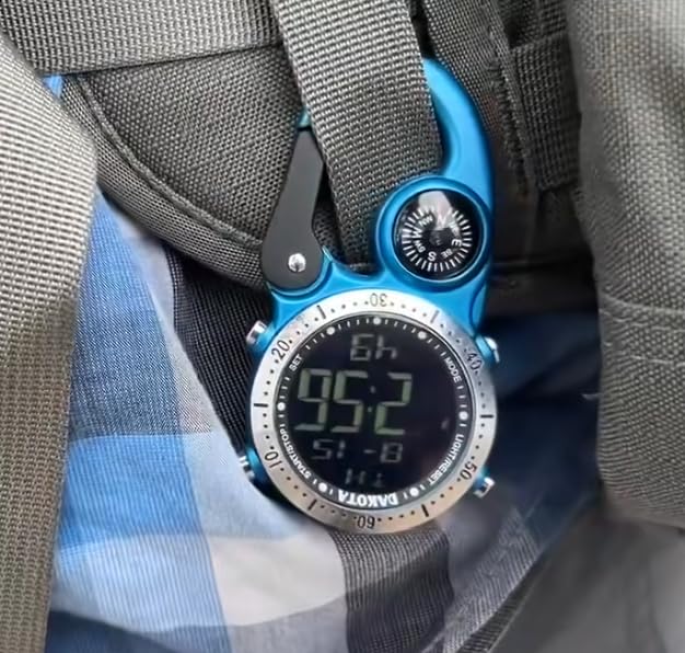 Dakota Digital Backpacker Clip, Fob and Pocket Watch, Alarm, Stopwatch, Timer and Dual Time, Outdoor Gifts for Men and Women, Tactical Digital Watch - Image 2