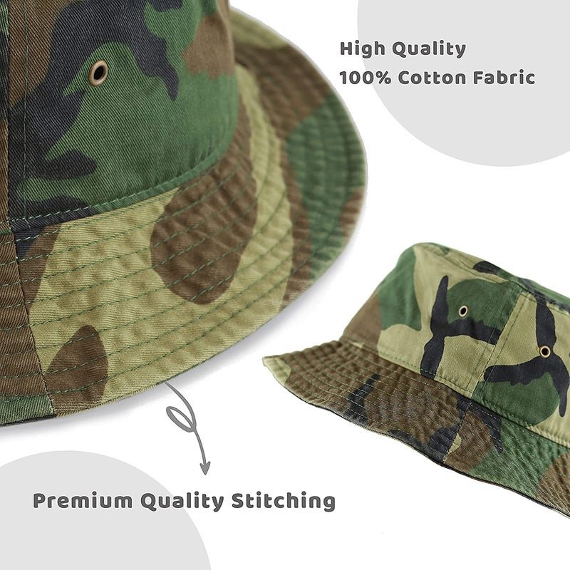 INFISPACE® Girl's 100% Cotton Foldable Bucket Beach Sun Hat with Adjustable Elastic - Image 3