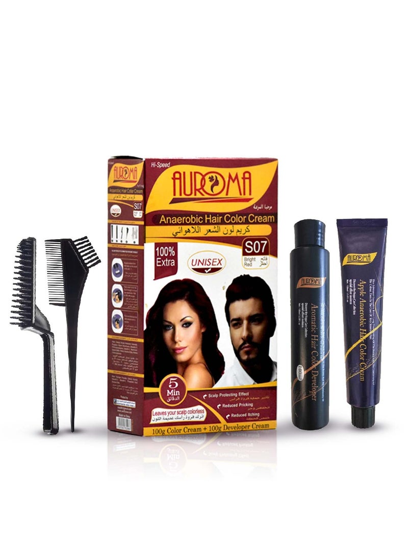 AUROMA Auroma Ammonia free Hair Color S07 Bright Red  - Image 1