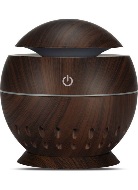 Mini Aromatherapy Essential Oil Diffuser Humidifier Dark Brown 10.5x10x10cm