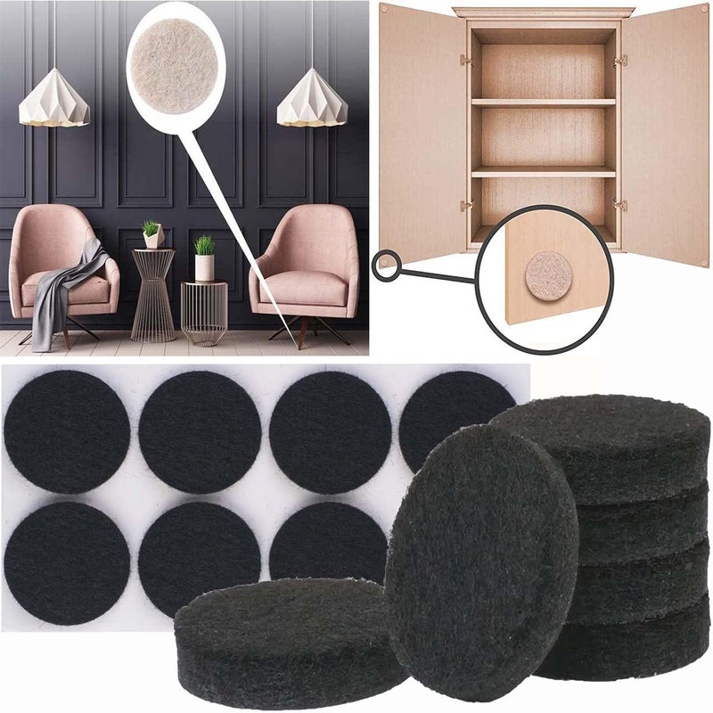 DIY Crafts 24 Pcs, 40mm, Black, Felt Pads, Self-Adhesive Furniture Pads for Hardwood Floors Furniture Feet Wood Floors Best Furniture Pads Floors Protect Your Hard Floors! (Black) (24, 40mm) - Image 1