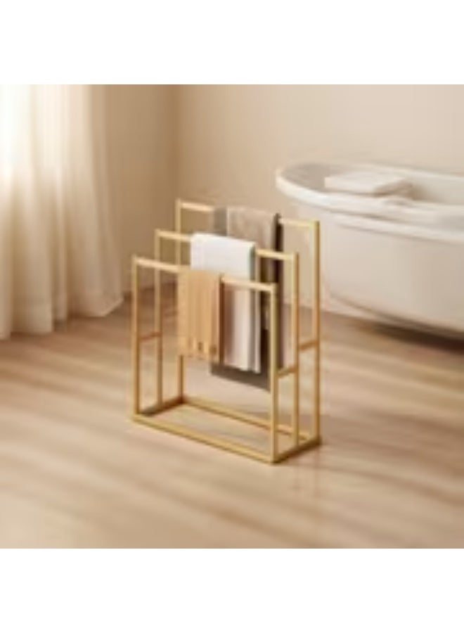 erorex Elegant Bamboo Towel Rack – Freestanding 3-Tier Space-Saving Organizer for Bathroom & Pool, Indoor/Outdoor Drying Rack - Image 2