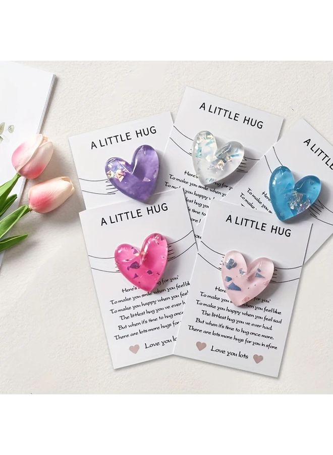 50pcs Heart Shaped Pocket Hug Cards With Encouraging Messages Random Color - Image 2