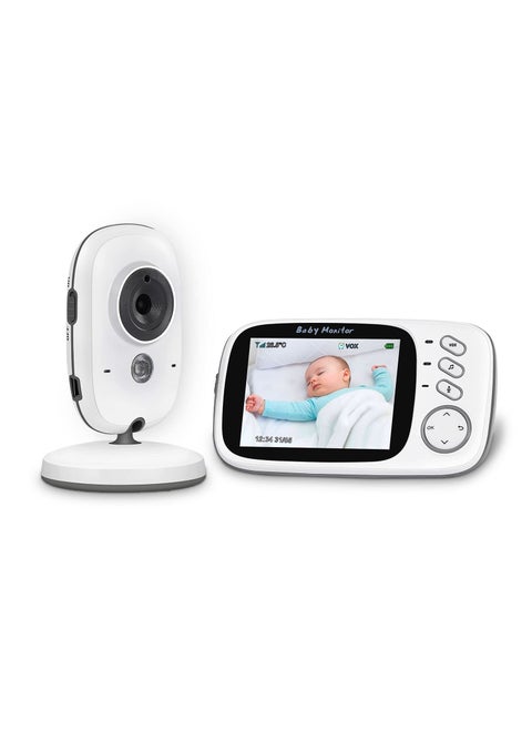 Video Baby Monitor with Camera and Audio, 3.2 inch LCD Digital Screen Support VOX Night Vision Temperature Monitoring Lullabies Playing and 2-Way Talk